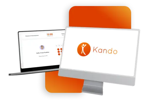 Kando running on a laptop and a desktop monitor